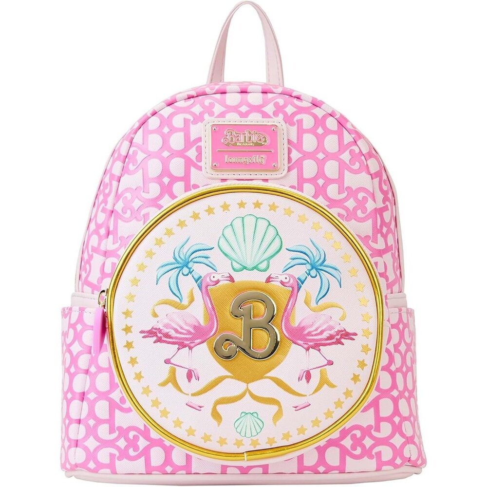Loungefly Barbie The Movie Logo Double Strap Mini Backpack